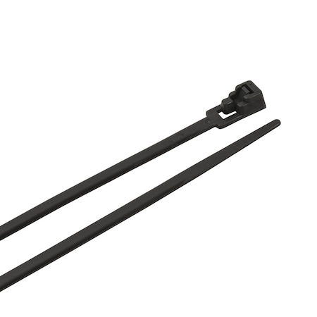 Forney Cable Tie, 8 in L, 2 in Max Bundle Dia., UV Resistant Black, Nylon 6/6, 50 lb Strength, Flame Retardant, 100 PK 62058
